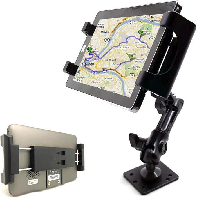 ChargerCity Universal ELD Drill Base Industrial Alloy Heavy Duty Metal Mount Holder for All Tablets and Smartphones Device Pro (All Generations)