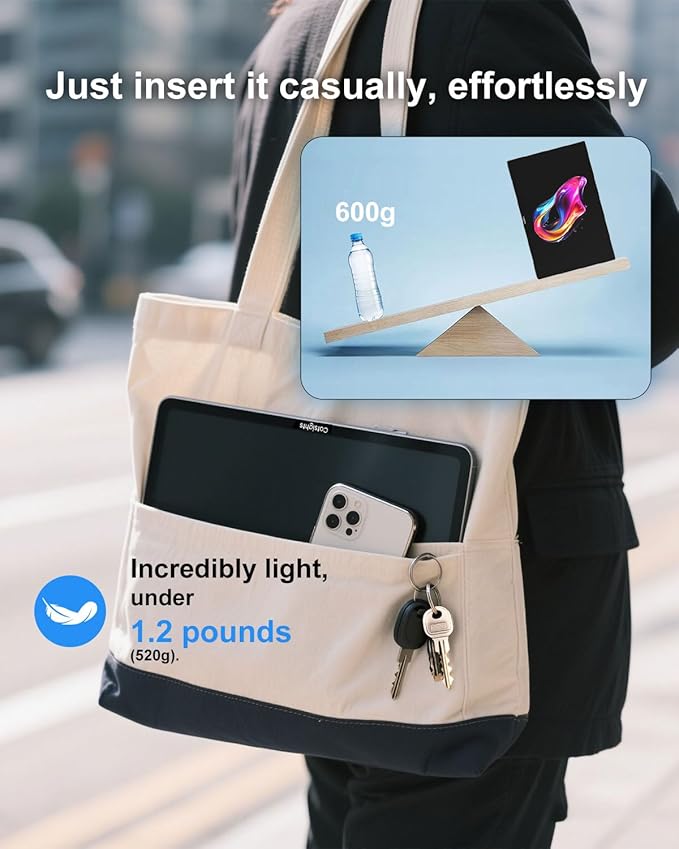 Portable Touchscreen Monitor for Mac, 13.3inch 2.5K 350nit 227 PPI Ultra-Thin Touch Screen Monitor, USB-C Plug & Play Travel Screen for Windows/Android/Switch (Including Stylus)