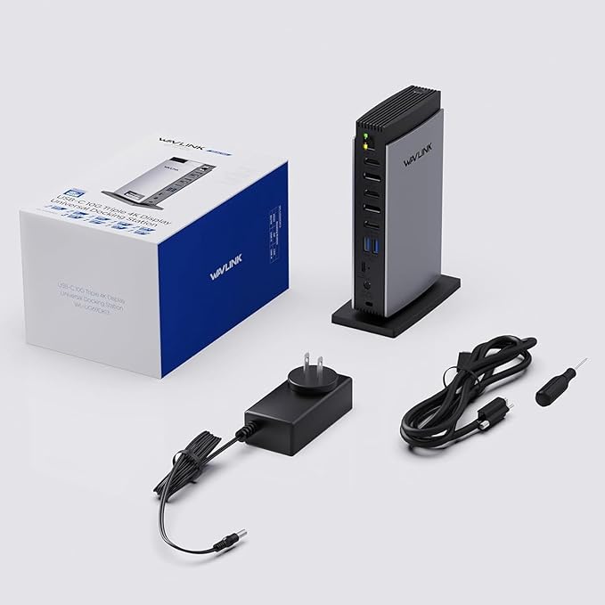 WAVLINK USB C DisplayLink Docking Station with 3 HDMI 4K60Hz,Displaylink Triple Display Docking Station for MacBook M1/M2/M3/Windows,5 USB Ports,2DP,Ethernet Port,Audio/Mic,SD/TF（No Charging Ports）