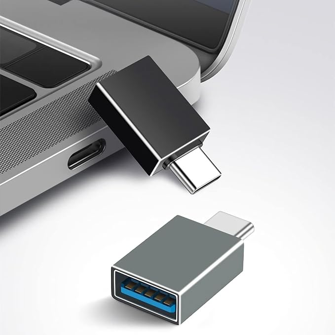 USB C to USB Adapter USB C Male to USB3.0 Female OTG Adapter Compatible with MacBook Air 2020/MacBook 12 inch/iPad Pro 2020 and More, Black and Dark Green(Pack of 2)