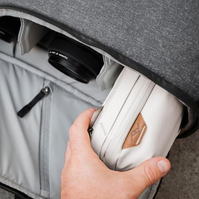 Peak Design Tech Pouch, Coyote, Electronics Organizer for Travel or Everyday Carry, Origami-Style Storage, Cable Pass-Through, Weatherproof, Gear Carry Bag for Men and Women