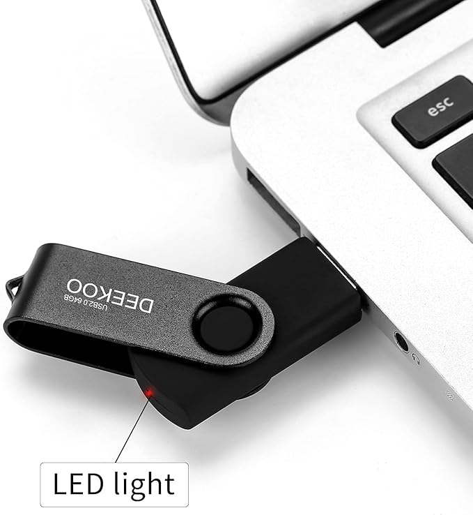 Flash Drive 64GB Thumb Drives Memory Sticks Jump Drive 5Pack 64GB USB 2.0 Flash Drives Mixed Colors: Red Blue Black Purple Green