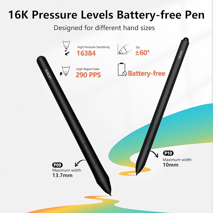 VEIKK Studio 16 Drawing Tablet with Screen, 15.6 Inch Pen Display Full-Laminated Anti-Glare Glass (125% sRGB)，16384 Pressure Battery-Free Pen (2 Pcs), 5 Shortcut Keys and Quick Dial, Adjustable Stand