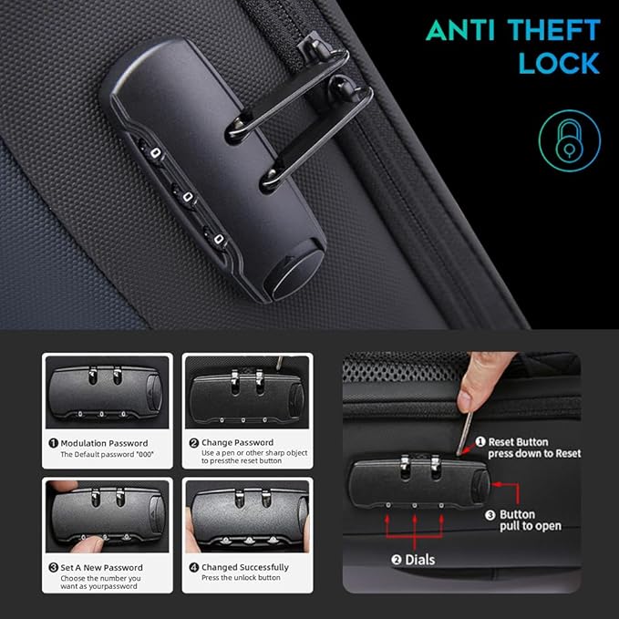 BANGE Anti Theft Backpack,Slim Laptop Backpacks Fit for 15.6 INCH，Business Backpack with USB Charging Port,Men Travel Backpack for Men and Women