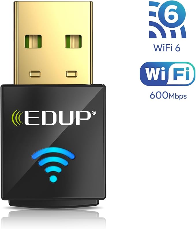 EDUP Mini USB WiFi 6 Adapter AX600M for PC, Plug and Play, Wireless USB Network Adapters Dual Band 2.4G/5.8Ghz WiFi Dongle Antenna for Laptop Desktop Compatible with OS Windows 11/10/7-Black