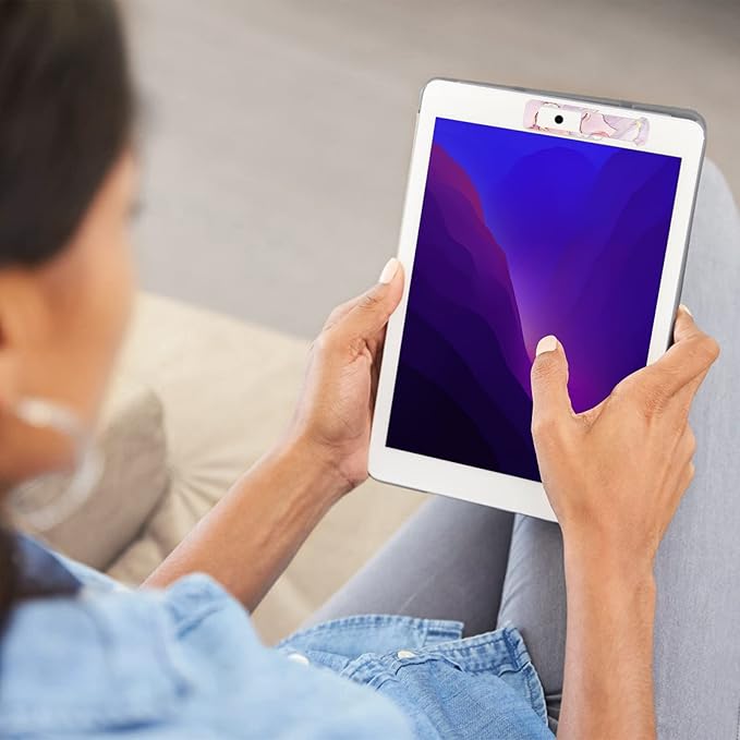 Webcam Cover, 3 Pieces, Laptop Camera Cover, Privacy Shielding Capacity is Twice as Big as The Traditional, Suitable for Computer Mobile Phones, laptops, Tablets and so on (Pink Marble)