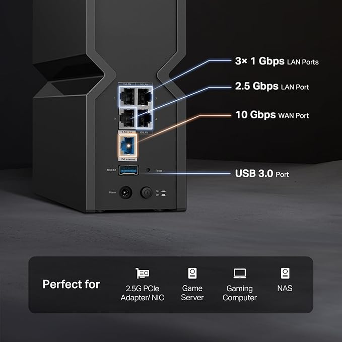 TP-Link Tri-Band BE15000 WiFi 7 Router Archer BE700 | 8-Stream 15Gbps | 1×10G+1×2.5G+2×1G Ports, USB 3.0 | 6 Internal Antennas | VPN Clients & Server | Easy-Mesh, MLO, Private IOT, Free Expert Support