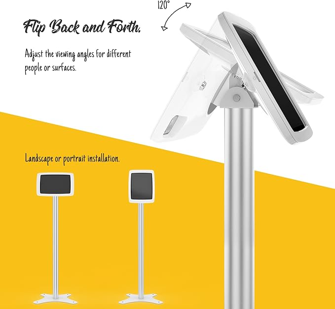 Tablet Floor Stand Anti-Theft Adjustable - Compatible with 10.9" iPad 10th, Pro 11" 1 2 3 4, Air 4 5, Air 11", iPad 11"(A16) - BSF302A