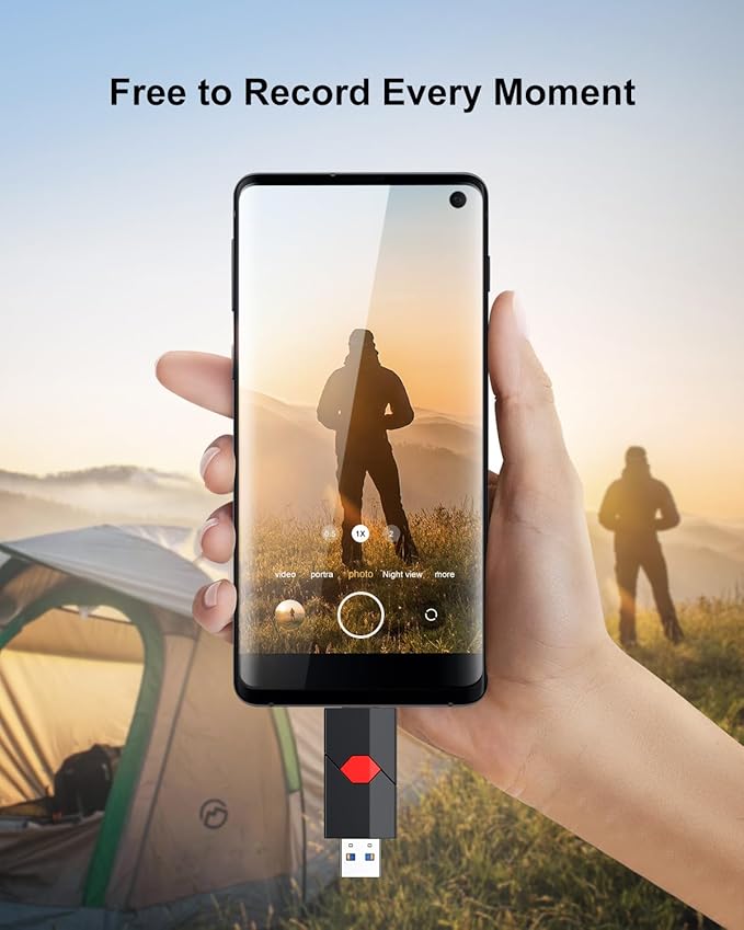 Aiibe 128GB USB C Flash Drive Dual Type C + USB A 128GB 3.1 Thumb Drive Push-Pull Jump Drive for iPhone 15/16 Smartphone Tablet Computer