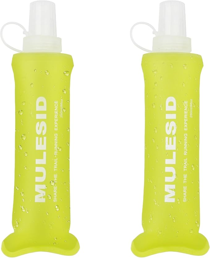 Soft Flask Running Bottles Collapsible Water Bottle Foldable for Traveling Running Vest Collapse Hydration TPU 250ml for Runner(250ml/8.45oz - Pack of 2)