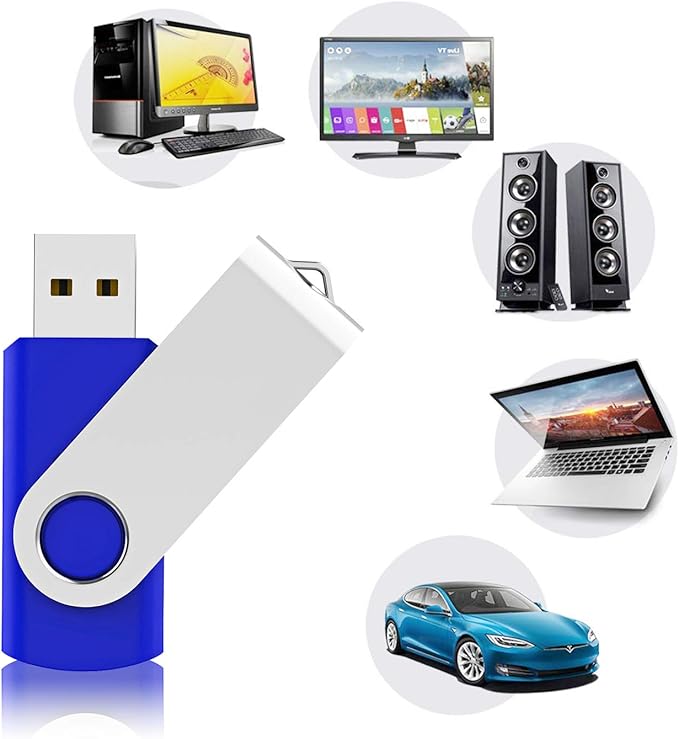 KEXIN Flash Drive 50 Pcs 32GB USB Flash Drive Thumb Drive USB 2.0 Swivel Jump Drive with LED Indicator - Blue