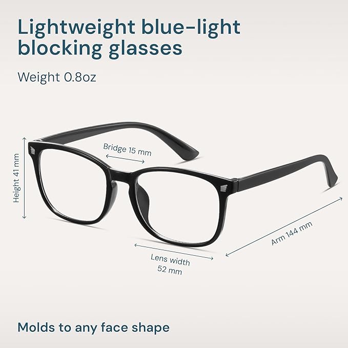 Gaoye Blue Light Glasses for Computer & Gaming - Anti UV Ray Lenses, Scratch-Resistant & Comfort Fit
