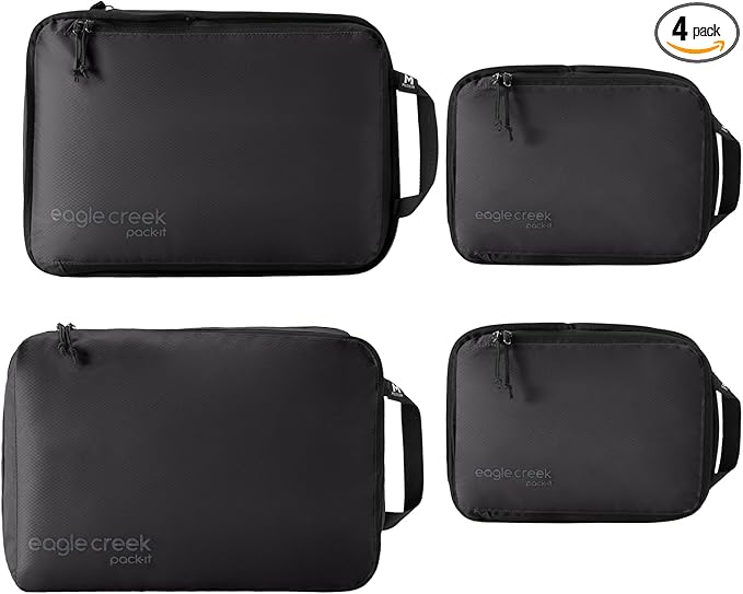 Eagle Creek Pack-It Isolate Carry-On Set - Compact Compression Cube Set for Optimizing Luggage Space - Convenient Top Handle - Internal Storage Divider - Water-Resistant - Washable - Black