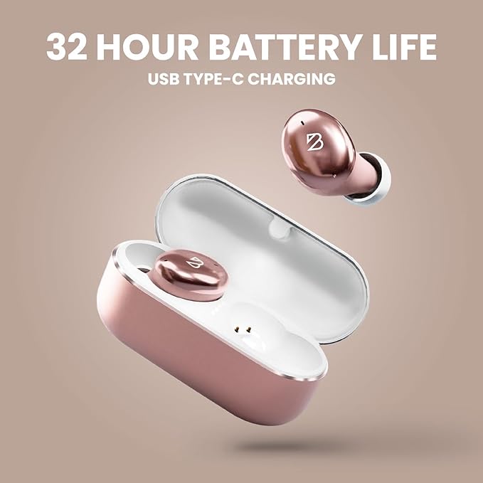 Back Bay Audio Tempo 30 Wireless Earbuds for Small Ears - Award-Winning Sound, Sweatproof Bluetooth Earbuds, Comfortable Ear Buds for Women, Pink Earphones Small Ear Canals, Long Battery Headphones