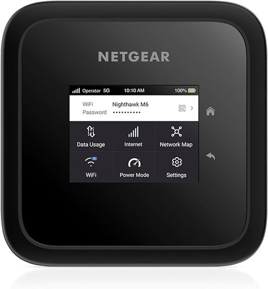NETGEAR Nighthawk M6 5G Mobile Hotspot, Router with Sim Card Slot, Modem, Portable WiFi Device for Travel, Unlocked with Verizon, AT&T, and T-Mobile, WiFi 6, 2.5Gbps (MR6150)