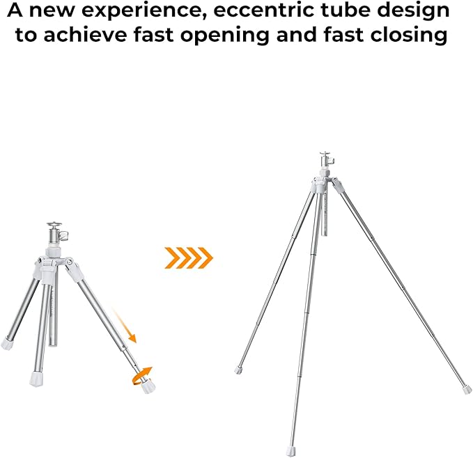 K&F Concept 67''/170cm Cellphone Tripod, 2-in-1 Lightweight Compact Portable Selfie Stick with Phone Holder, DSLR Camera Tripod with Smartphone Remote E224A3+BH-18 Silver