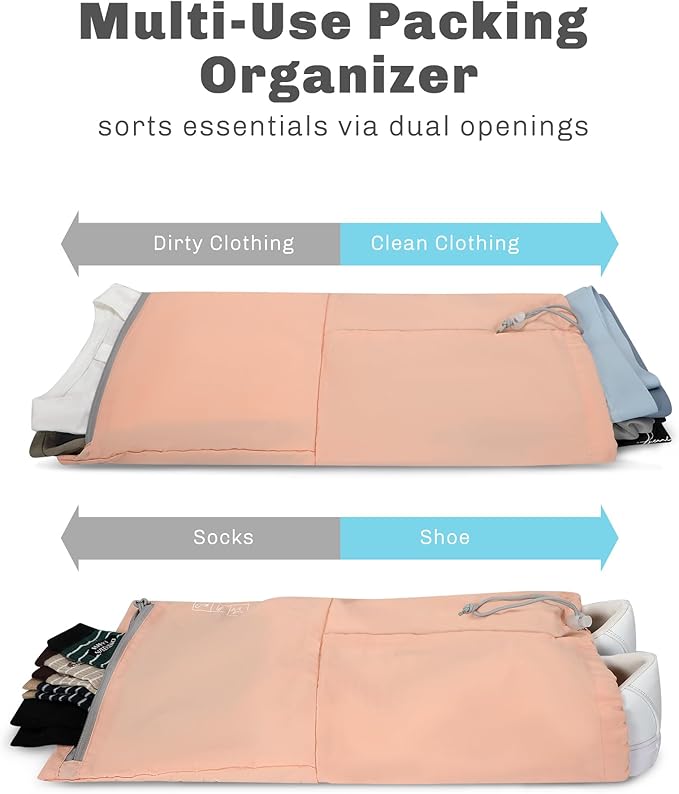 Hynes Eagle 6 Set/ 4 Set/ 2 Set Compression Packing Cubes Travel Essentials Lightweight Nylon Luggage Suitcase Organizer Bag Light Pink 2PCS