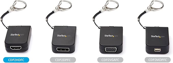 StarTech.com Compact USB C to HDMI Adapter - 4K 30Hz USB Type-C to HDMI Video Display Converter with Keychain Ring - USB-C DP Alt Mode to HDMI Monitor Dongle - Thunderbolt 3 Compatible (CDP2HDFC)