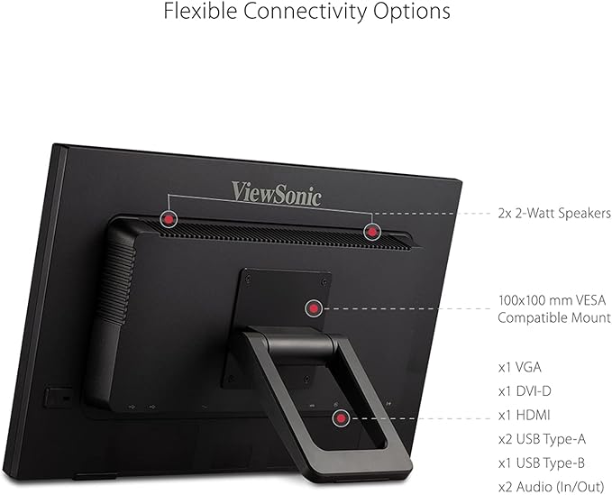 ViewSonic TD2223 22 Inch 1080p 10-Point Multi IR Touch Screen Monitor with Eye Care HDMI, VGA, DVI and USB Hub