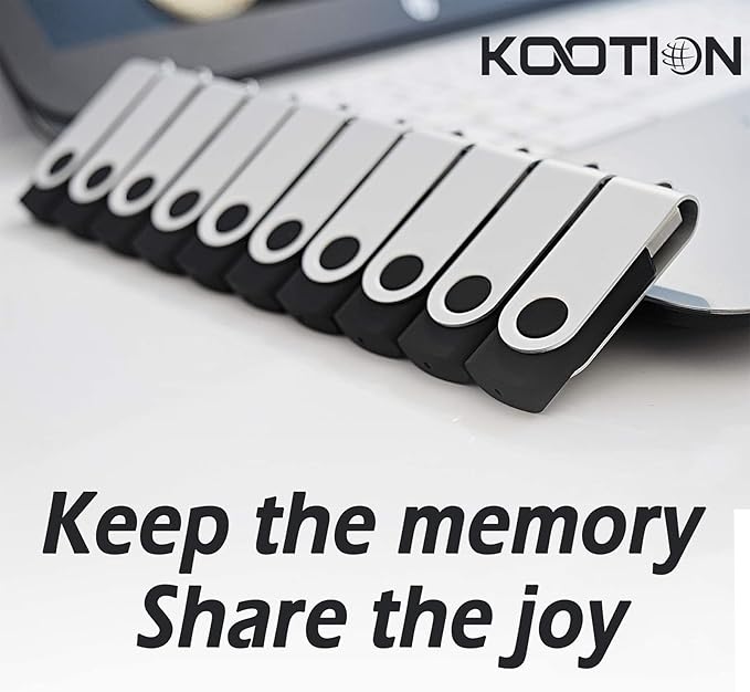 64GB Flash Drive KOOTION 10 Pack USB 2.0 Flash Drive 64GB USB Flash Drives Thumb Drive Jump Drives Keychain Memory Stick Black