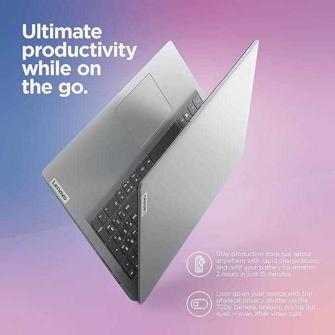 Lenovo IdeaPad 1 Student Laptop, Intel Dual Core Processor, 36GB RAM, 2TB SSD + 128GB eMMC, 15.6" FHD Display, 1 Year Office 365, Windows 11 Home, Wi-Fi 6, Webcam, Bluetooth, SD Card Reader, Grey