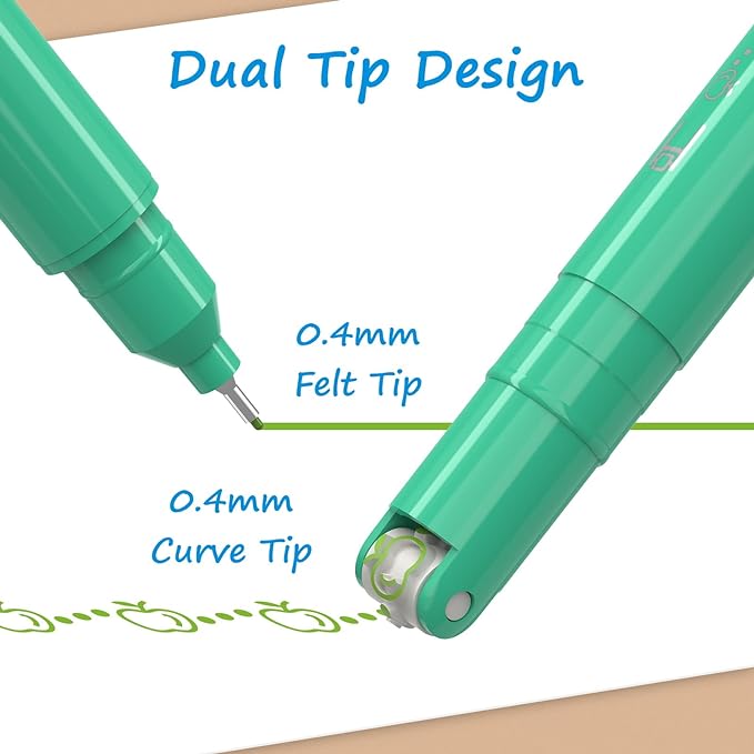 AECHY 18PCS Curve Highlighter Pen Set, Dual Tip Marker Pens with 18 Different Curve Shapes & 18 Colors Mark Lines, Aesthetic Curve Marker Highlighter for Journal Planner School Supplies