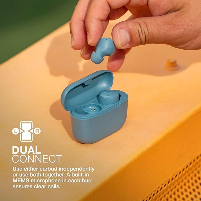 JLab Go Air Pop+ True Wireless Earbuds, in Ear Headphones, Bluetooth Earphones, 35H Playtime Ear Buds, Bluetooth Earbuds with Microphone, USB-C Charging Case, Dual Connect, EQ3 Sound, Slate