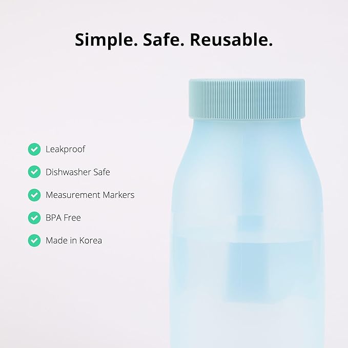 BLUE GINKGO Collapsible Water Bottle – Lightweight, Foldable Silicone Bottle for Travel, Hiking, and Camping (16.9oz, Made in Korea, Blue)