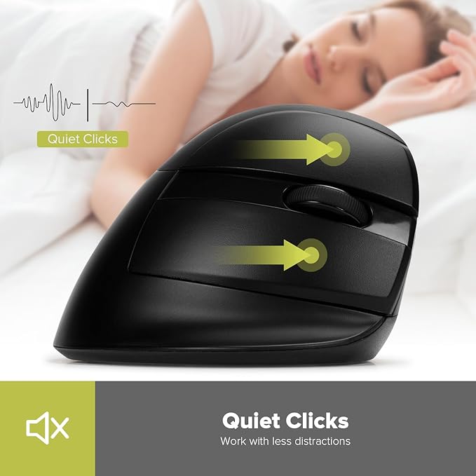 DeLUX Wireless Small Ergonomic Mouse, Silent BT Vertical Mouse, 6 Buttons and 4000 DPI, Reduce Wrist Pain and Hand Pressure, for PC Computer Laptop (M618Mini DB-Black)