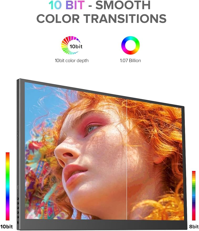 Newsoul 4K QLED Portable Monitor, 18.4" UHD 3840 * 2160 Laptop Monitor, 120% sRGB Large Portable Screen Built-in USB-C Mini HDMI with VESA & Cover Second Screen for Phone Game Console