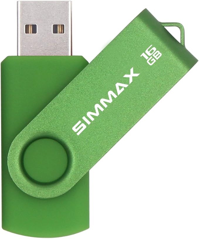 USB Flash Drives 2 Pack 16GB Memory Stick Swivel Design USB 2.0 Flash Drive Thumb Drive Zip Drives (16GB Blue Green)