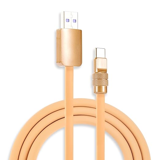 chubbycable Chubby 2.0 Fast Charging Cable Durable Soft Silicone USB C Cable 120W Extra Thick Charger Cord Compatible with iPhone 17-15 Series iPad, Desert+Desert, USB-A to Type-C, 9.8 FT