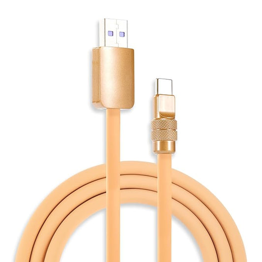 chubbycable Chubby 2.0 Fast Charging Cable Durable Soft Silicone USB C Cable 120W Extra Thick Charger Cord Compatible with iPhone 17-15 Series iPad, Desert+Desert, USB-A to Type-C, 6.6 FT