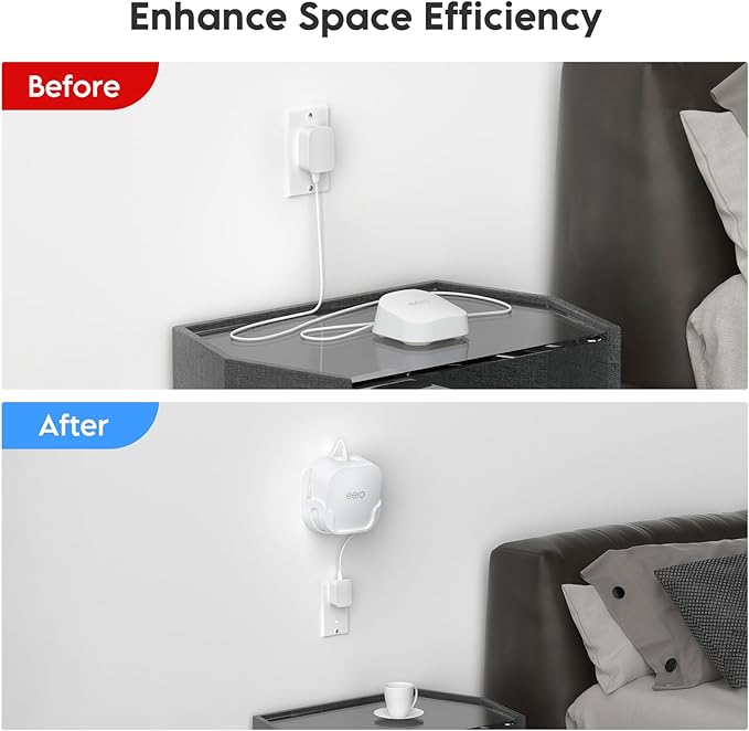 QUIDDITY eero 7 Wall Mount Bracket – Compatible with eero WiFi 7 Mesh Router and Extender, Space-Saving Holder for eero 7 WiFi Extender with Cable Management – White (3 Pack)