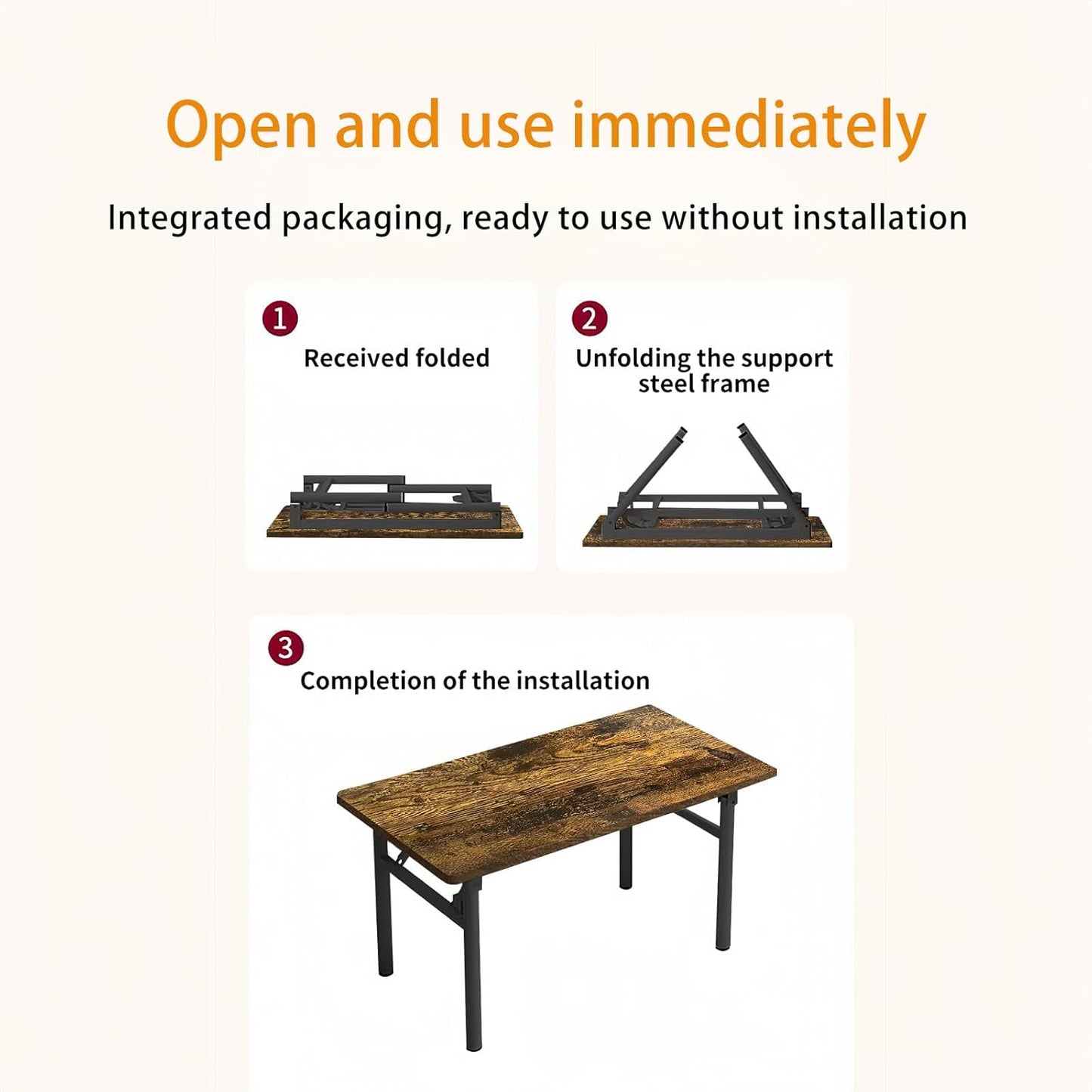 Small Folding Desk No Assembly,31.5 Inch Folding Computer Desk Small Foldable Table for Home Office.