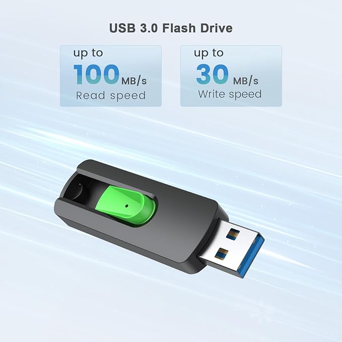 Aiibe 512GB USB 3.0 Flash Drive Thumb Drive USB Drive 512 GB Flash Drive Retractable Jump Drive 512GB for PC Laptop (Green)