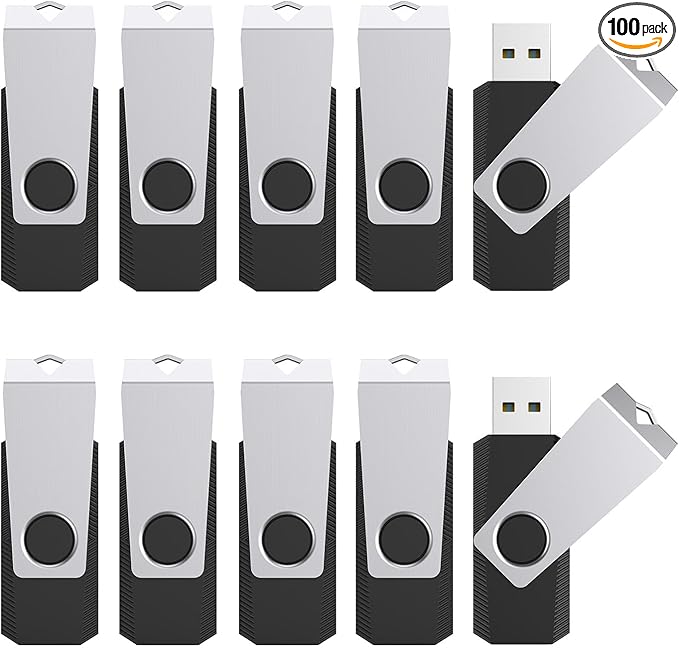 TOPESEL 100 Pack 128MB USB 2.0 Flash Drive, Thumb Drive, Memory Stick, Pen Drive