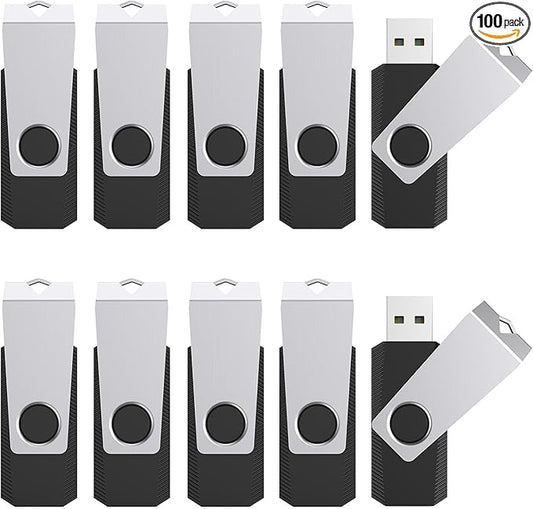 TOPESEL 100 Pack 128MB USB 2.0 Flash Drive, Thumb Drive, Memory Stick, Pen Drive