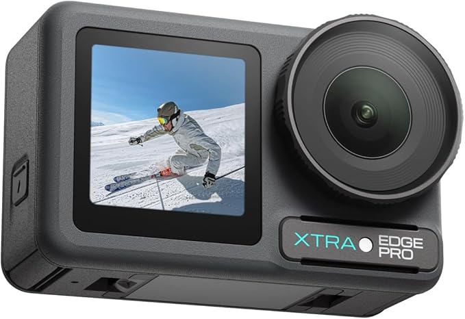 Xtra Pro Action Camera, 4K Vlogging Camera with 1/1.3'' Sensor, 65ft Waterproof, Night View & Stabilization for Cycling, Diving, Sports Shooting