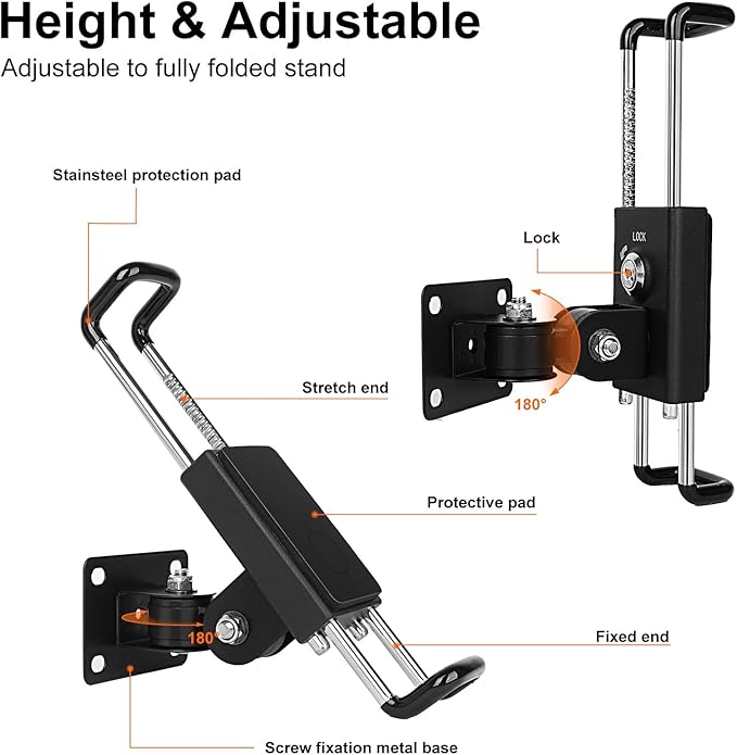 Lockable Tablet Wall Mount, Anti-Theft Tablet Holder for Shopping Malls for 7"-12.9", for Shopping Malls, Offices, Exhibition Halls, Conference Rooms