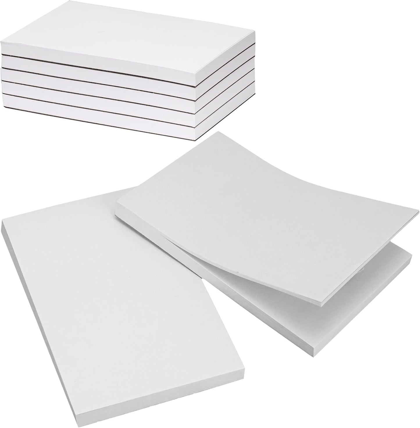 FMP Brands 5 Pack Note Pads 4x6, 100 Sheets Per Memo Pad, Writing Scratch Pad, Blank Notepad, White Waitress Server Note Pads, Paper Pad, To Do Grocery List Small Notepads