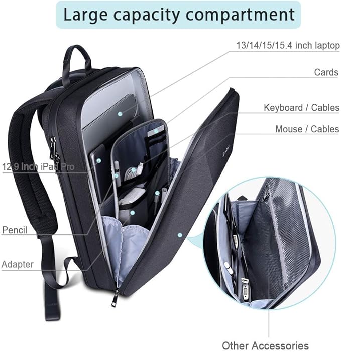 Smatree 15.6 -16 inch Waterproof Man Tech Backpack for MacBook Pro M4 2024 /M3 2023/M2 A2991 A2780 A2485,ROG Zephyrus G15/Zephyrus Duo 15 SE, IdeaPad Gaming 3,ASUS TUF F15/A15 Hard Travel Carrying Bag