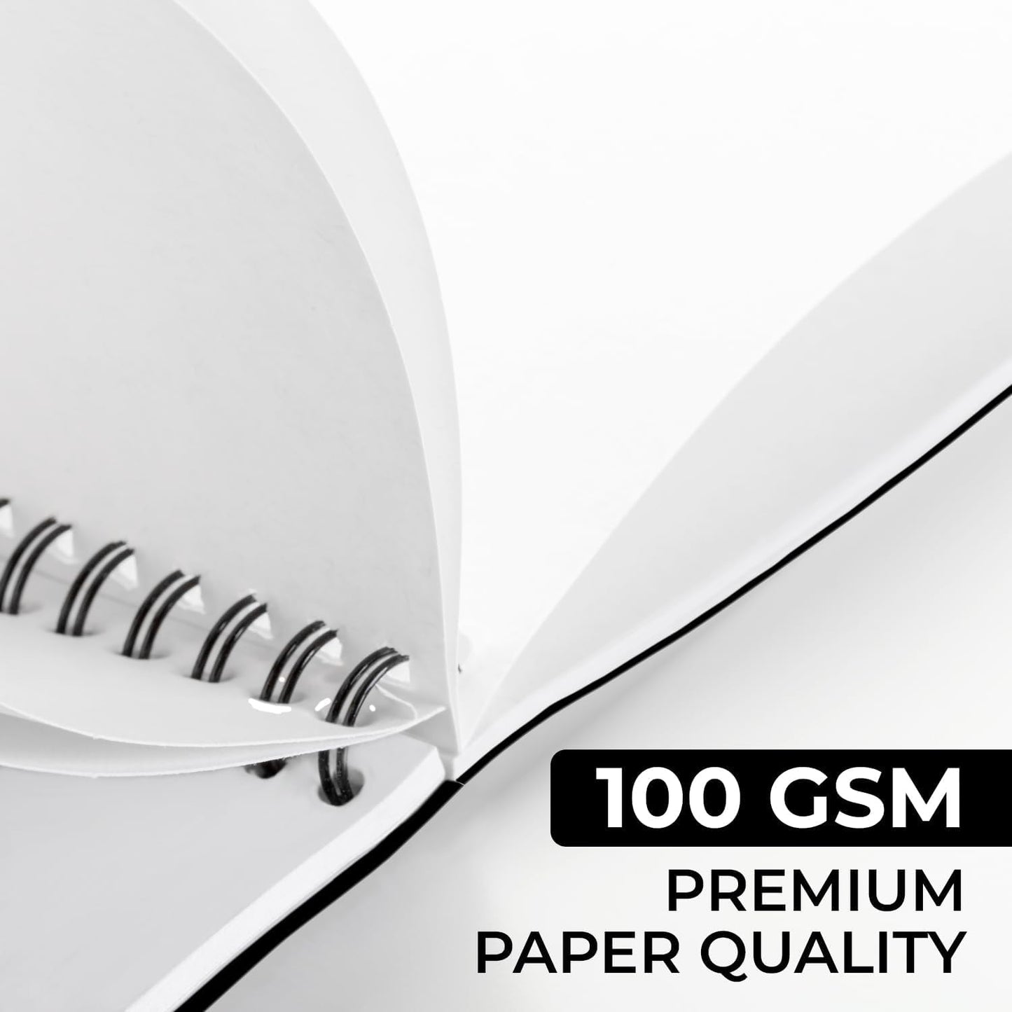 Bulk Spiral Notebook, 48 Pack, Unlined Journal, 5.8 x 8.3, 120 Pages (60 Sheets), 100 GSM Paper, No-Bleed, Black Cover Drawing Notebooks, Unlined Sketch Pad for Writing, Note Taking Travel