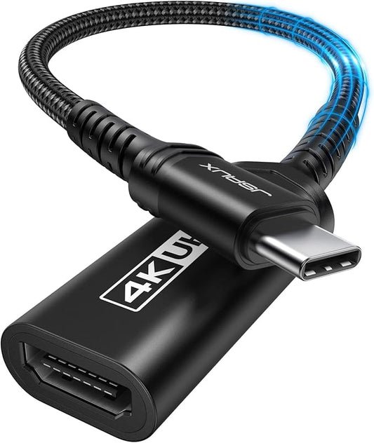 JSAUX USB C to HDMI Adapter, 4K USB Type C to HDMI Female Adapter [for Thunderbolt 3] Compatible with iPhone 15 Pro Max/15 Plus, MacBook Pro/Air, Surface, Galaxy S21 S20 Ultra, Dell XPS 15-Black