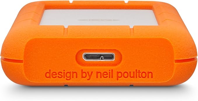 LaCie Rugged USB-C, 4TB, Portable External Hard Drive, Drop, Shock, Dust, Rain Resistant, for Mac & PC (STFR4000800)