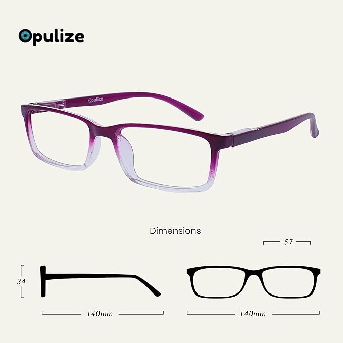 OPULIZE SEE Reading Glasses with Blue Light Blocking for Women and Men, Narrow Frame, Spring Hinges, Computer Gaming Glasses, Purple,Turquoise +1.5 (Pack of 2)