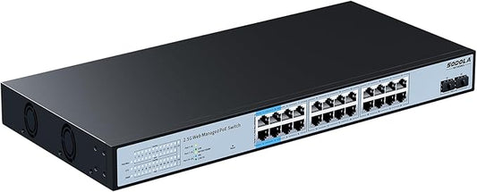 24 Port 2.5Gb PoE Switch Easy Smart Managed 24 PoE+ Port @500W, 2 x 10G SFP+, IEEE 802.3af/at/bt 90W Supported,LACP/QoS/VLAN/IGMP, 1U Mounted Multi-Gigabit PoE Switch