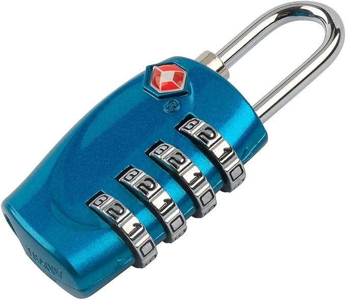 4 Dial Digit TSA Approved Travel Luggage Locks Combination for Suitcases (Blue-4pack)