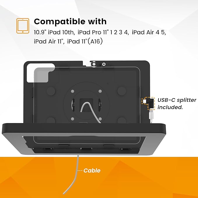 Tablet Wall Mount Compatible with 10.9" iPad 10th, Pro 11" 1 2 3 4, Air 4 5, Air 11", iPad 11"(A16) - BSW101BA