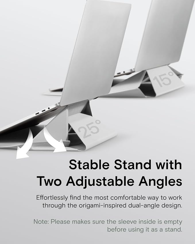 MOFT Laptop Carry Sleeve, 2-in-1 Laptop Bag & Stand for 13" MacBook Air/Pro & Dell/HP/Lenovo/Asus, Stylish Slim Computer Sleeve Bag with Expandable Storage for Computer Accessories, Misty Cove